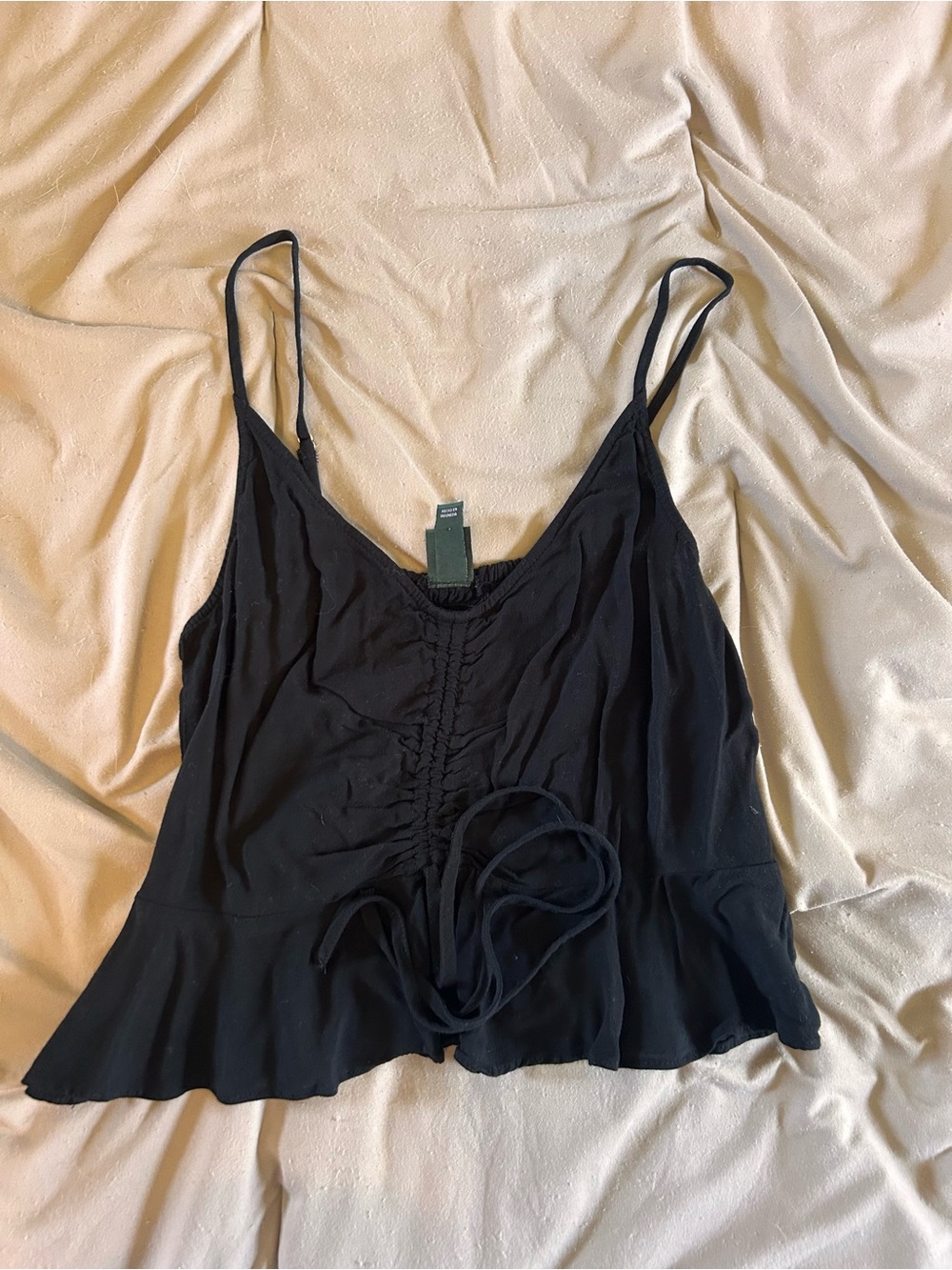 wild fable Black Ruched Front Spaghetti Strap Camisole